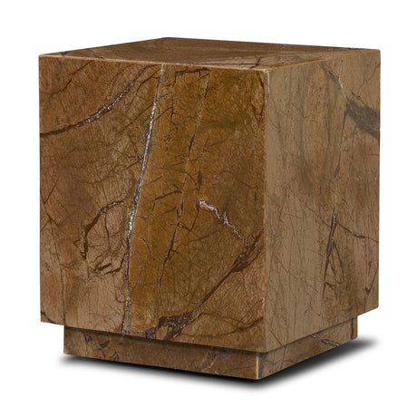 Matteo Solid Rainforest Rust Marble Square Side Table from Mercana - Luna Furniture