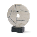 Orin White Marble Round Disc Decorative Object from Mercana - Luna Furniture