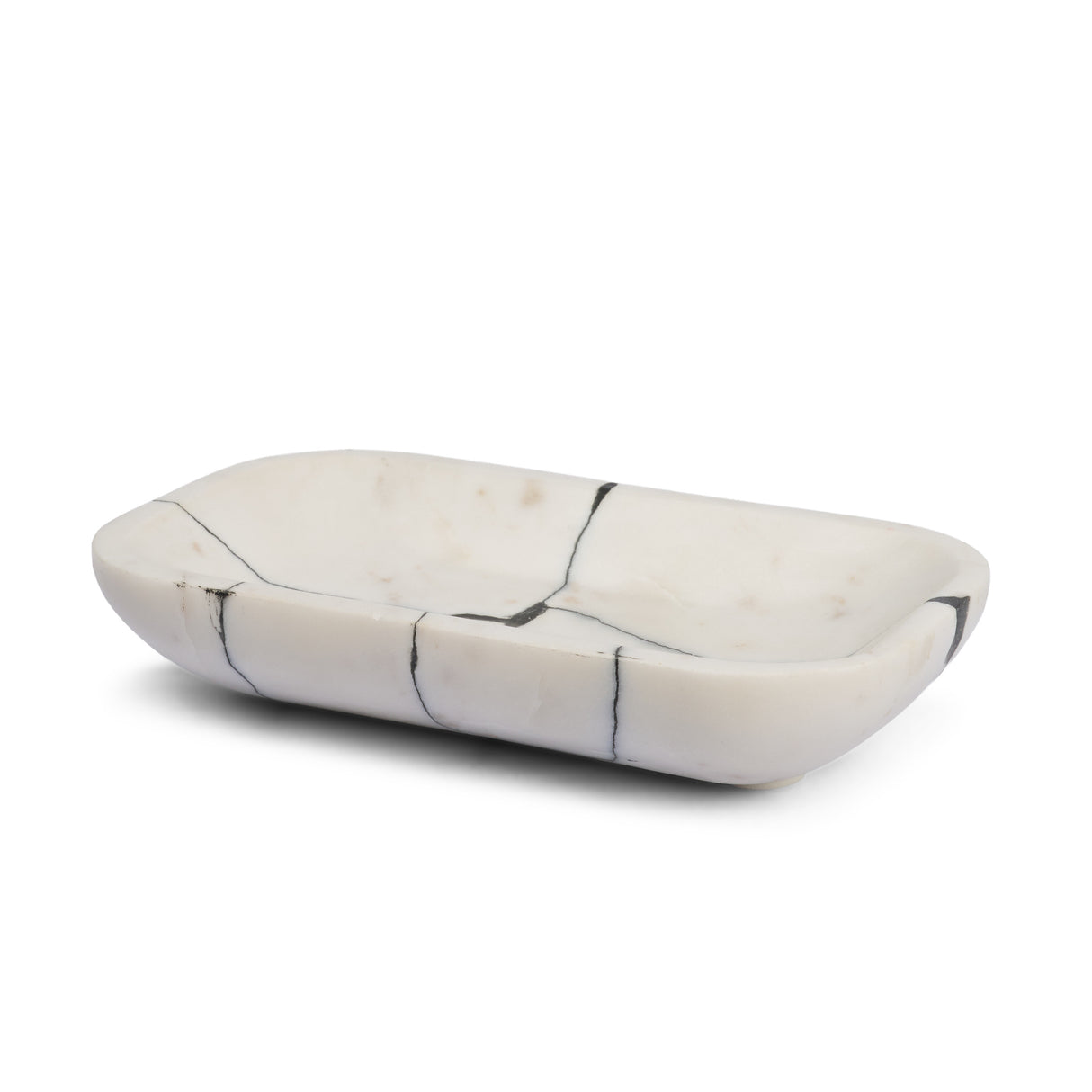 Sintessi Rectangular White Marble Decorative Bowl from Mercana - Luna Furniture