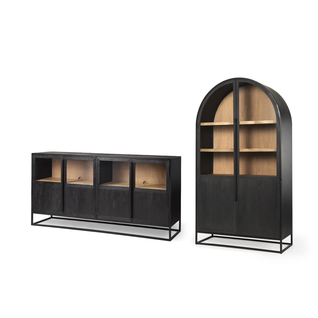 Sloan Black Arch Cabinet and Sideboard Package from Mercana - Luna Furniture