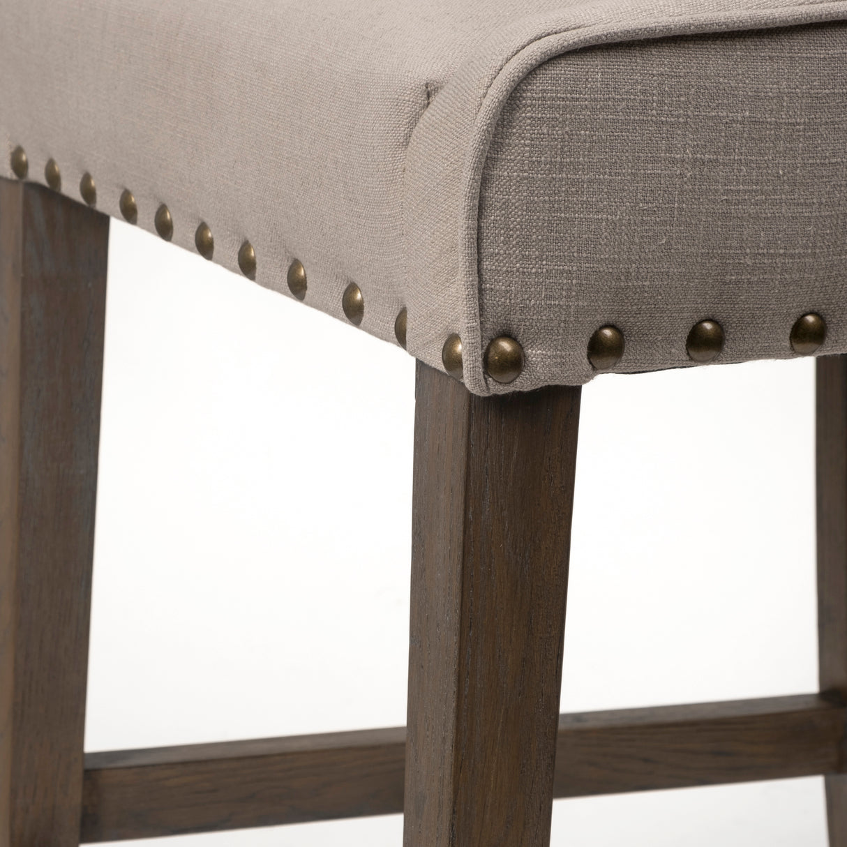 Kensington 27.5" Seat Height Beige Fabric Seat Brown Wood Frame Counter Stool from Mercana - Luna Furniture