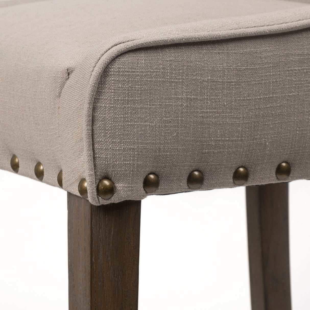 Kensington 27.5" Seat Height Beige Fabric Seat Brown Wood Frame Counter Stool from Mercana - Luna Furniture
