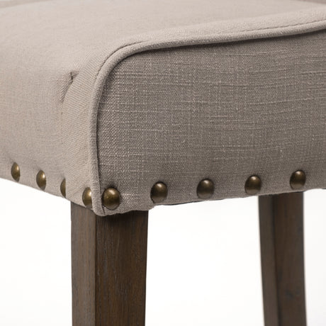 Kensington 27.5" Seat Height Beige Fabric Seat Brown Wood Frame Counter Stool from Mercana - Luna Furniture