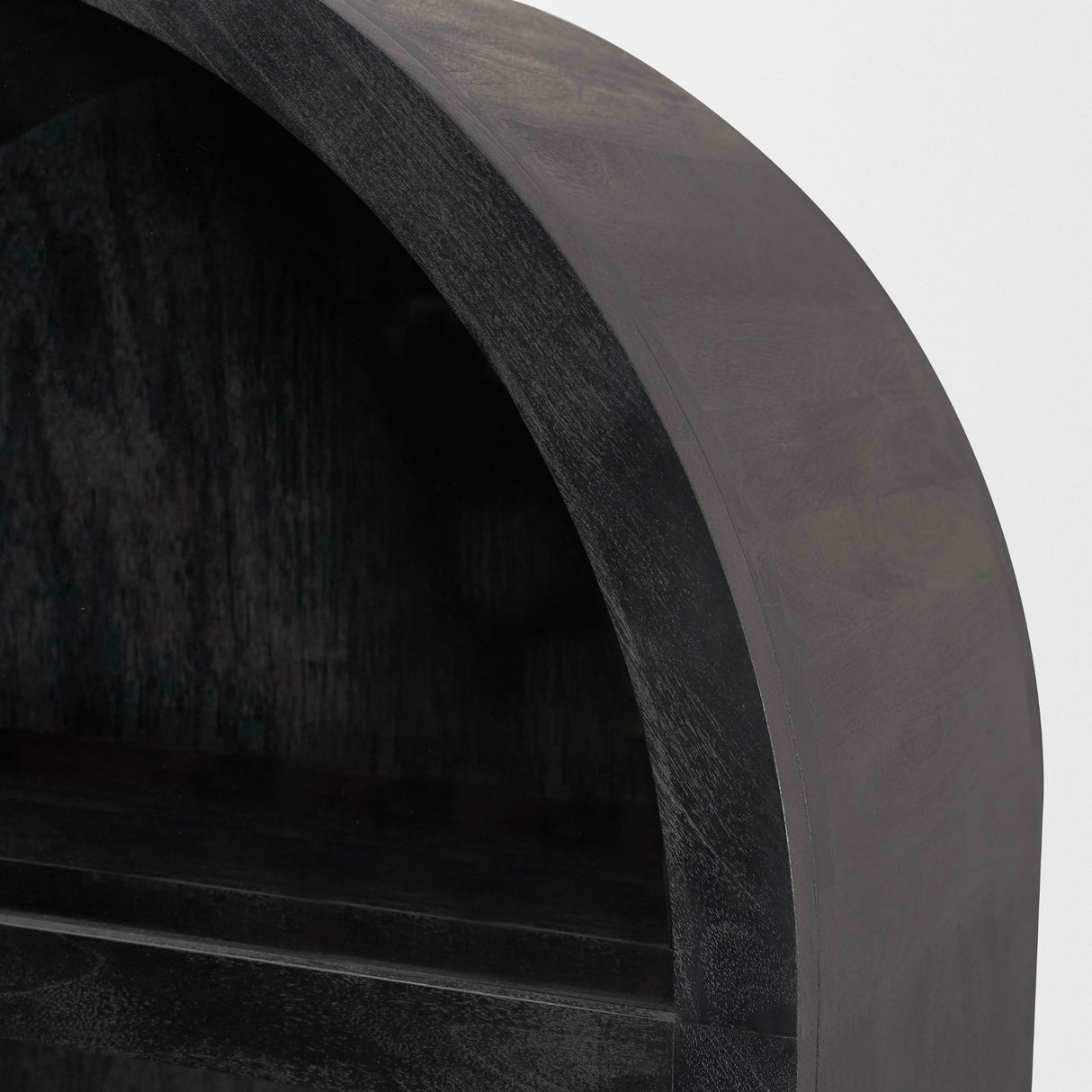 Suri Black Wood W/Glass Doors Arched Curio Cabinet from Mercana - Luna Furniture