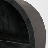 Suri Black Wood W/Glass Doors Arched Curio Cabinet from Mercana - Luna Furniture