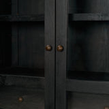 Suri Black Wood W/Glass Doors Arched Curio Cabinet from Mercana - Luna Furniture