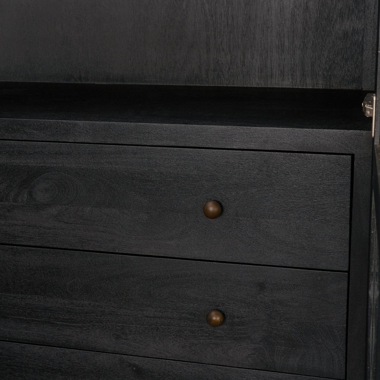 Suri Black Wood W/Glass Doors Arched Curio Cabinet from Mercana - Luna Furniture