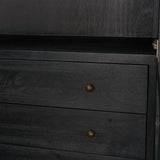 Suri Black Wood W/Glass Doors Arched Curio Cabinet from Mercana - Luna Furniture