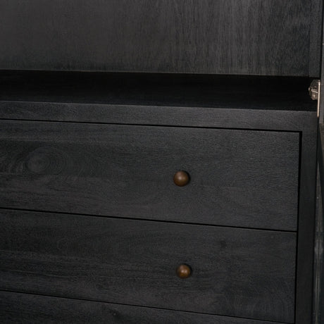Suri Black Wood W/Glass Doors Arched Curio Cabinet from Mercana - Luna Furniture