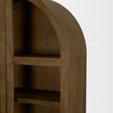 Suri Mid Brown Wood W/Glass Doors Arched Curio Cabinet from Mercana - Luna Furniture