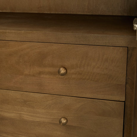 Suri Mid Brown Wood W/Glass Doors Arched Curio Cabinet from Mercana - Luna Furniture