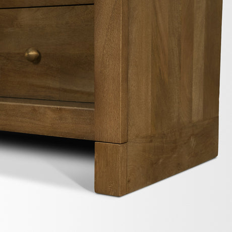 Suri Mid Brown Wood W/Glass Doors Arched Curio Cabinet from Mercana - Luna Furniture