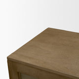Suri Mid Brown Wood w/ Glass 4-Door Closed Sideboard from Mercana - Luna Furniture