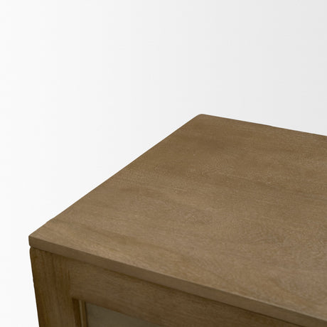Suri Mid Brown Wood w/ Glass 4-Door Closed Sideboard from Mercana - Luna Furniture