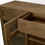 Suri Mid Brown Wood w/ Glass 4-Door Closed Sideboard from Mercana - Luna Furniture