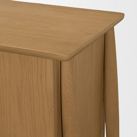 Hollis Warm Brown Wood 4-Door Closed Sideboard from Mercana - Luna Furniture