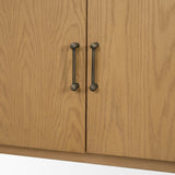 Hollis Warm Brown Wood 4-Door Closed Sideboard from Mercana - Luna Furniture