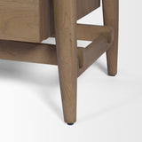 Hollis Gray-Brown Wood 3-Drawer Closed Nightstand from Mercana - Luna Furniture