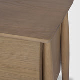 Hollis Gray-Brown Wood 3-Drawer Closed Nightstand from Mercana - Luna Furniture