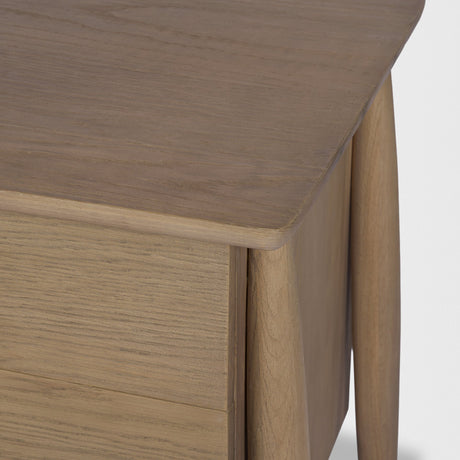 Hollis Gray-Brown Wood 3-Drawer Closed Nightstand from Mercana - Luna Furniture