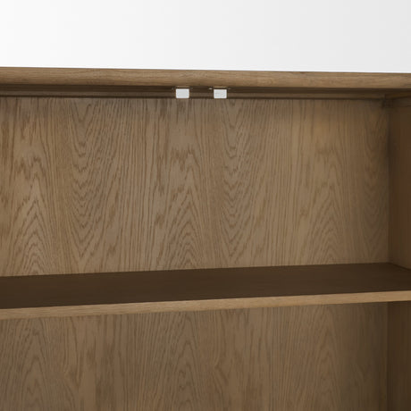Hollis Gray-Brown Wood Curio Cabinet from Mercana - Luna Furniture