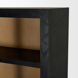 Henry Black & Light Brown Oak Wood w/ Glass Doors Curio Cabinet from Mercana - Luna Furniture