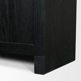 Henry Black & Light Brown Oak Wood w/ Glass Doors Curio Cabinet from Mercana - Luna Furniture