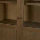 Henry Dark & Light Brown Oak Wood w/ Glass Doors Curio Cabinet from Mercana - Luna Furniture