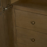 Henry Dark & Light Brown Oak Wood w/ Glass Doors Curio Cabinet from Mercana - Luna Furniture