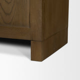 Henry Dark & Light Brown Oak Wood w/ Glass Doors Curio Cabinet from Mercana - Luna Furniture