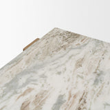 Milos Pink Marble Top w/ Light Brown Oak Wood Coffee Table from Mercana - Luna Furniture