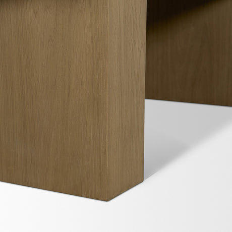 Milos Pink Marble Top w/ Light Brown Oak Wood Coffee Table from Mercana - Luna Furniture