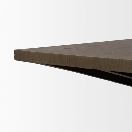 West Mid-Brown Oak Wood Rectangular Coffee Table from Mercana - Luna Furniture