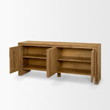 Notts Brown Wood 4-Door Closed Sideboard from Mercana - Luna Furniture