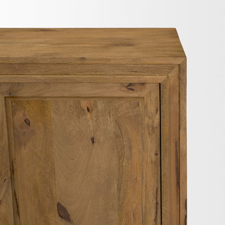 Notts Brown Wood 4-Door Closed Sideboard from Mercana - Luna Furniture
