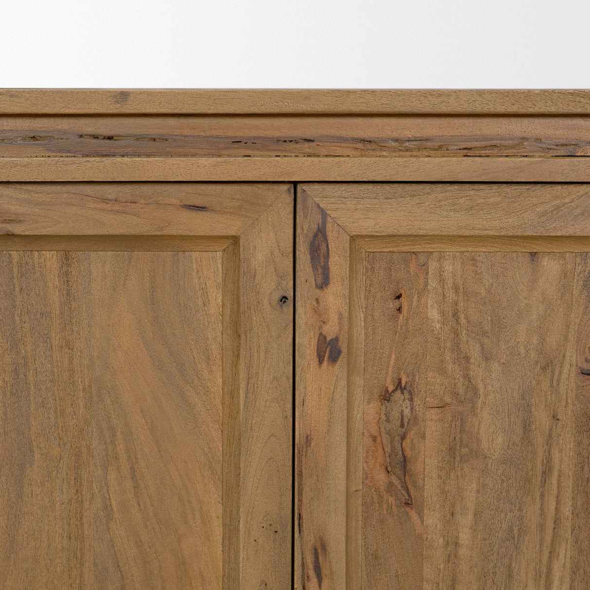 Notts Brown Wood 4-Door Closed Sideboard from Mercana - Luna Furniture