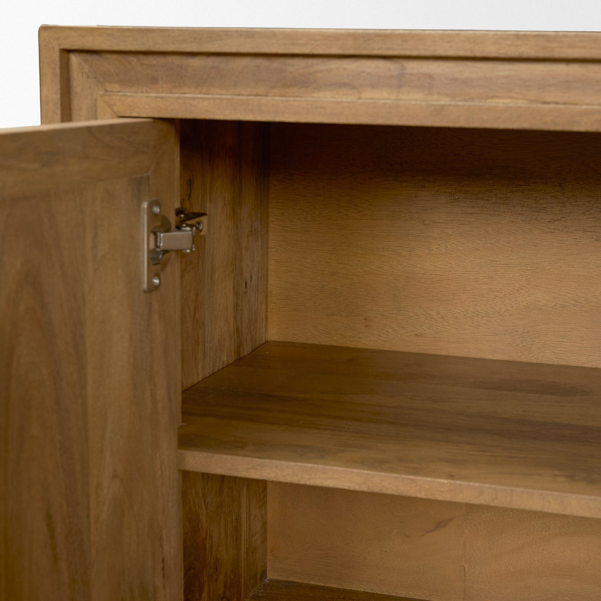 Notts Brown Wood 4-Door Closed Sideboard from Mercana - Luna Furniture
