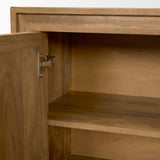 Notts Brown Wood 4-Door Closed Sideboard from Mercana - Luna Furniture