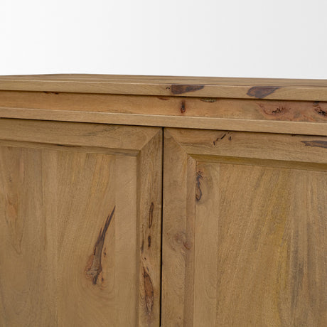 Notts Brown Wood 2-Door Accent Cabinet from Mercana - Luna Furniture