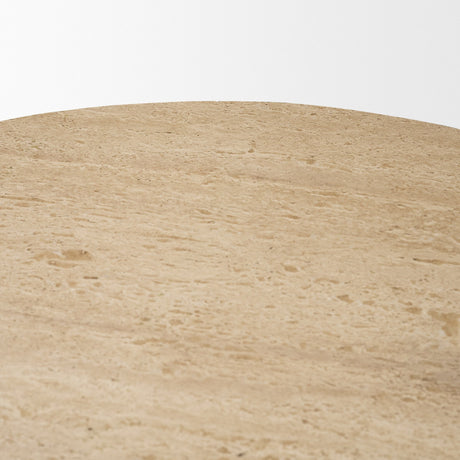 Siena 42" Round Travertine Pedestal Dining Table from Mercana - Luna Furniture