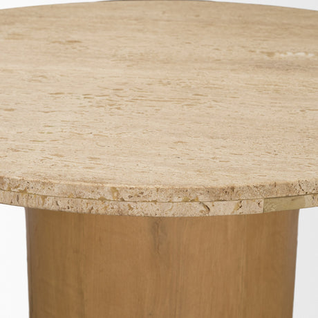 Siena 42" Round Travertine Pedestal Dining Table from Mercana - Luna Furniture
