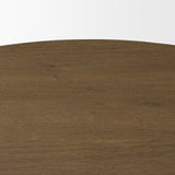 Lyonne 42" Round Medium Brown Oak Wood Pedestal Dining Table from Mercana - Luna Furniture