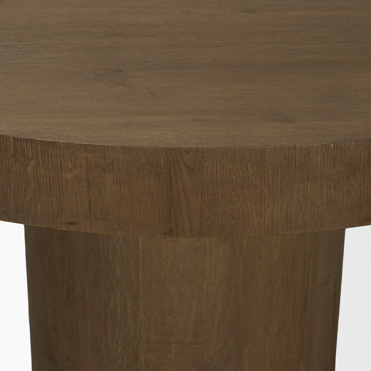 Lyonne 42" Round Medium Brown Oak Wood Pedestal Dining Table from Mercana - Luna Furniture