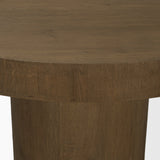 Lyonne 42" Round Medium Brown Oak Wood Pedestal Dining Table from Mercana - Luna Furniture
