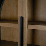 Sloan 47.5W x 80.5H Light Brown W/Black Metal Frame Arched Cabinet from Mercana - Luna Furniture