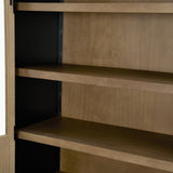 Sloan 47.5W x 80.5H Light Brown W/Black Metal Frame Arched Cabinet from Mercana - Luna Furniture