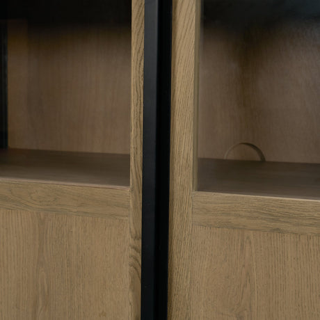 Sloan 80" Light Brown Wood W/Black Metal Frame Sideboard from Mercana - Luna Furniture