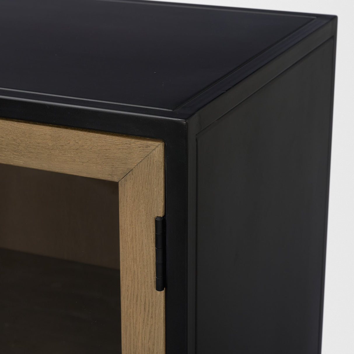 Sloan 40.0W Light Brown W/Black Metal Frame Accent Cabinet from Mercana - Luna Furniture