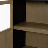 Sloan 40.0W Light Brown W/Black Metal Frame Accent Cabinet from Mercana - Luna Furniture