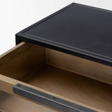 Sloan Light Brown W/ Black Metal Frame Side Table from Mercana - Luna Furniture